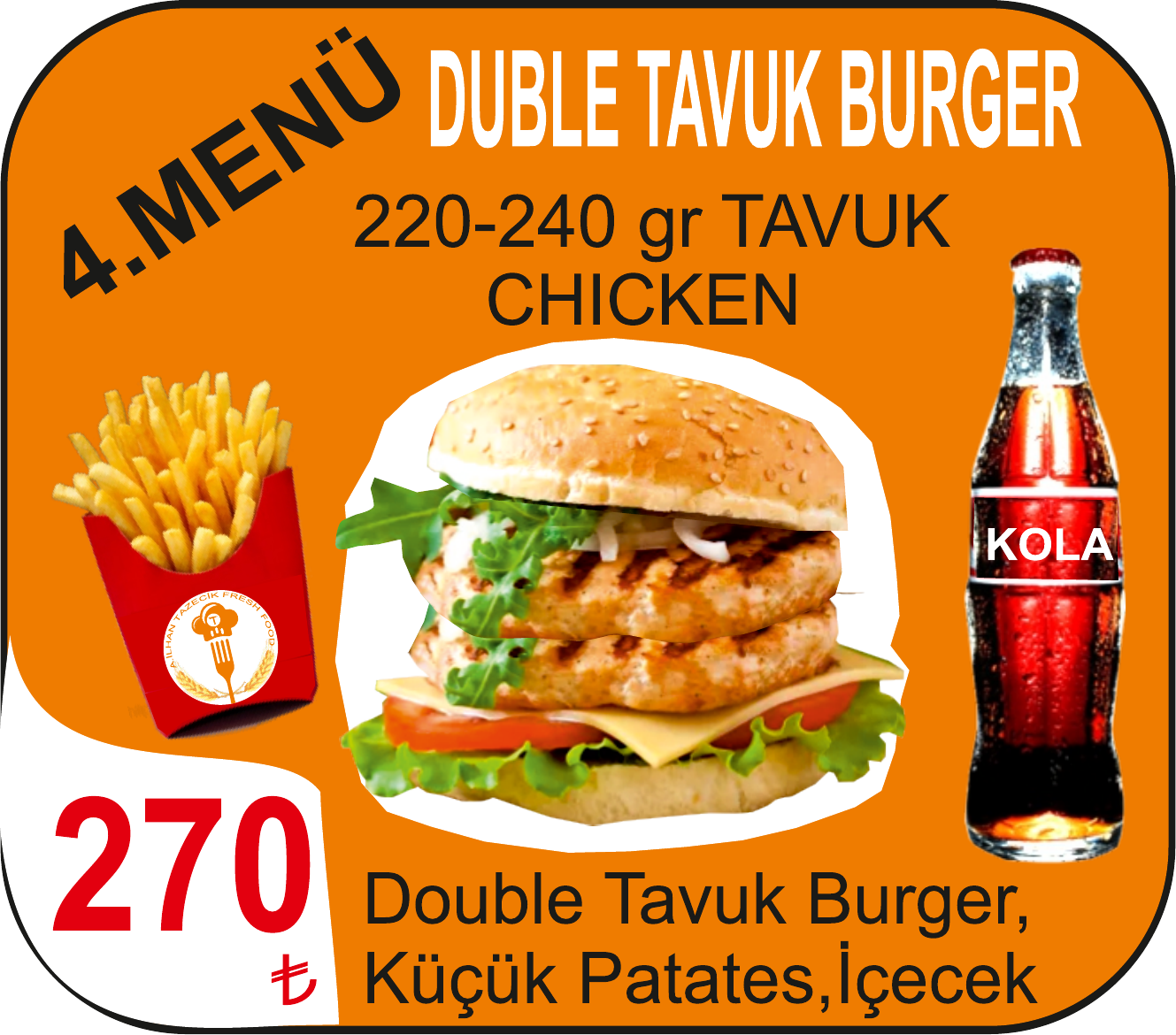 DUBLE TAVUK BURGER